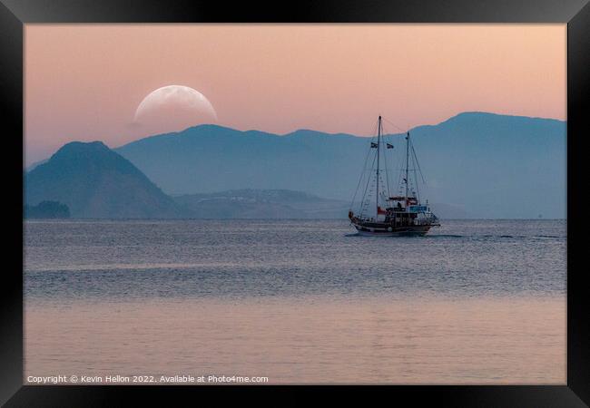 Sailing to the moon Framed Print by Kevin Hellon