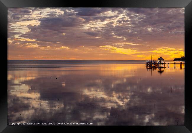 Florida Sunset Framed Print by Vassos Kyriacou