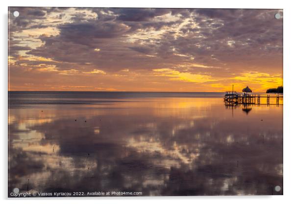 Florida Sunset Acrylic by Vassos Kyriacou