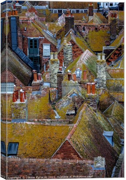 Colourful rooftops in Rye Sussex England Canvas Print by Vassos Kyriacou