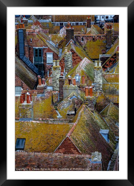 Colourful rooftops in Rye Sussex England Framed Mounted Print by Vassos Kyriacou