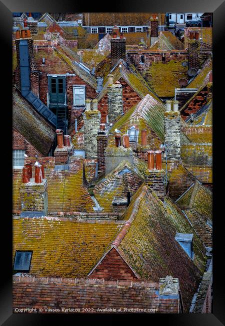 Colourful rooftops in Rye Sussex England Framed Print by Vassos Kyriacou