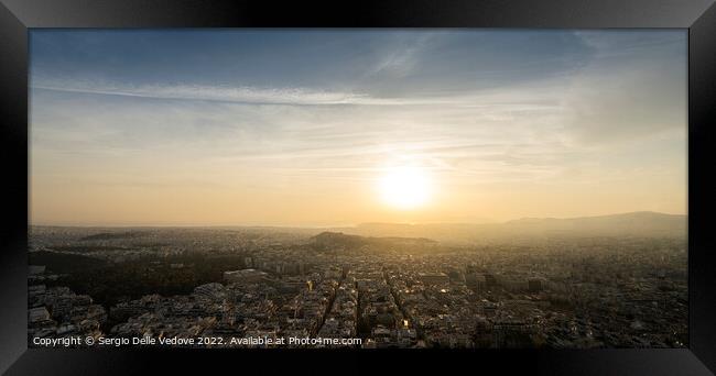 aerial view of Athens, Greece Framed Print by Sergio Delle Vedove