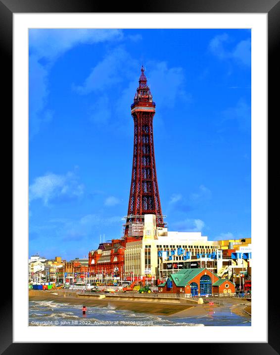 Blackpool Tower & seafront, November Framed Mounted Print by john hill