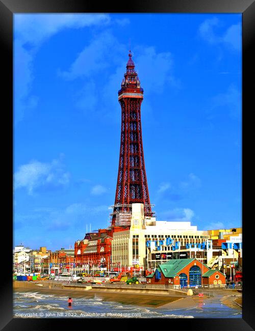 Blackpool Tower & seafront, November Framed Print by john hill