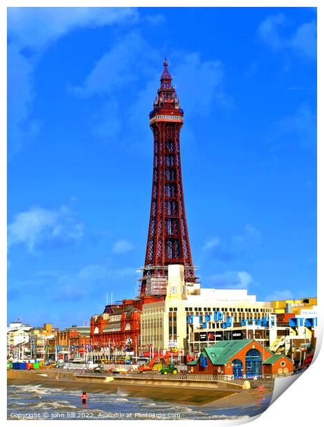Blackpool Tower & seafront, November Print by john hill