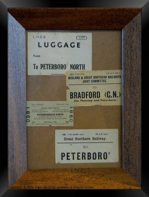 Vintage L.N.E.R and G.N.R train tickets to Peterborough in a frame Framed Print by Peter Wiseman