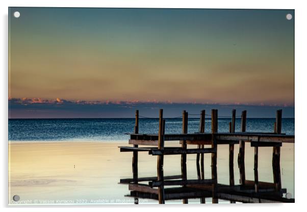 Florida Sunset Islamorada Acrylic by Vassos Kyriacou