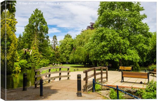 Ray Mill Island Park Maidenhead Berkshire Canvas Print by Pearl Bucknall