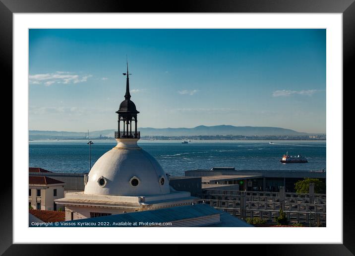 Rooftop dome over Lisbon in Portugal Framed Mounted Print by Vassos Kyriacou