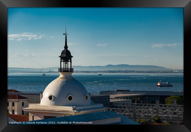 Rooftop dome over Lisbon in Portugal Framed Print by Vassos Kyriacou