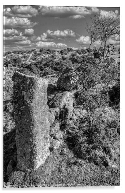 Windswept Ruins of Dartmoor Acrylic by Roger Mechan