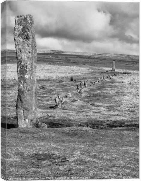 Enigmatic Megaliths on Drizzlecombe Dartmoor Canvas Print by Roger Mechan