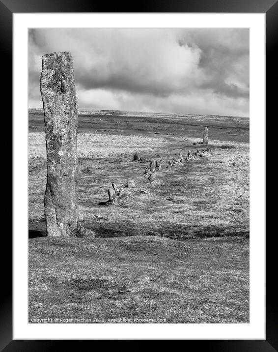 Enigmatic Megaliths on Drizzlecombe Dartmoor Framed Mounted Print by Roger Mechan