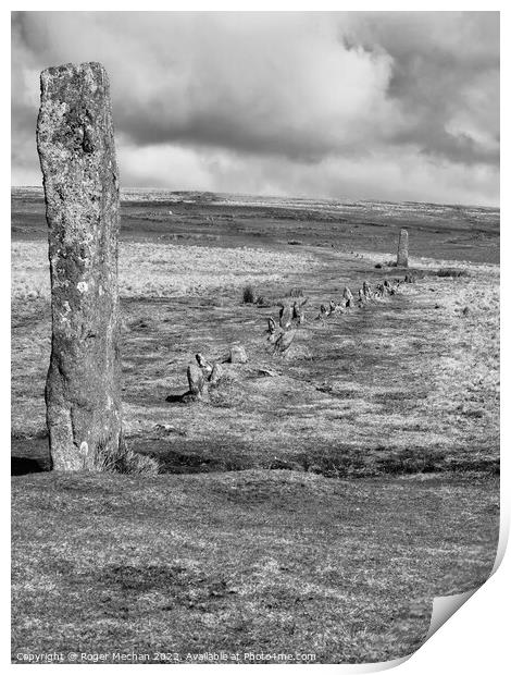 Enigmatic Megaliths on Drizzlecombe Dartmoor Print by Roger Mechan