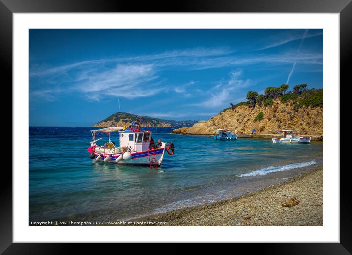 Island Hopping Adventure in Greece Framed Mounted Print by Viv Thompson