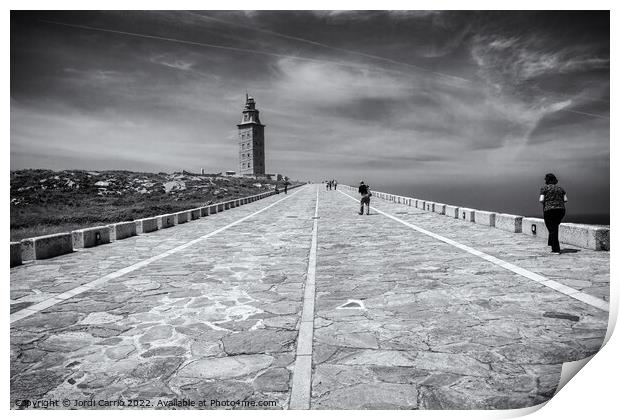 Access road to the Hercules Tower, Galicia - B&W Print by Jordi Carrio