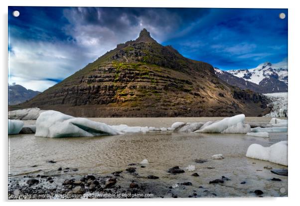 " Svinafellsjokull " Glacier Iceland. Acrylic by Hörður Vilhjálmsson