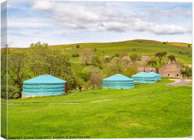 Yurts on Camp Site in Swaledale Canvas Print by chris hyde