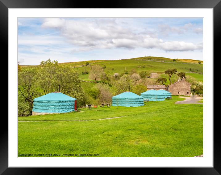 Yurts on Camp Site in Swaledale Framed Mounted Print by chris hyde