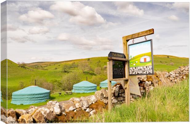 Yurts on Yorkshire Campsite Canvas Print by chris hyde
