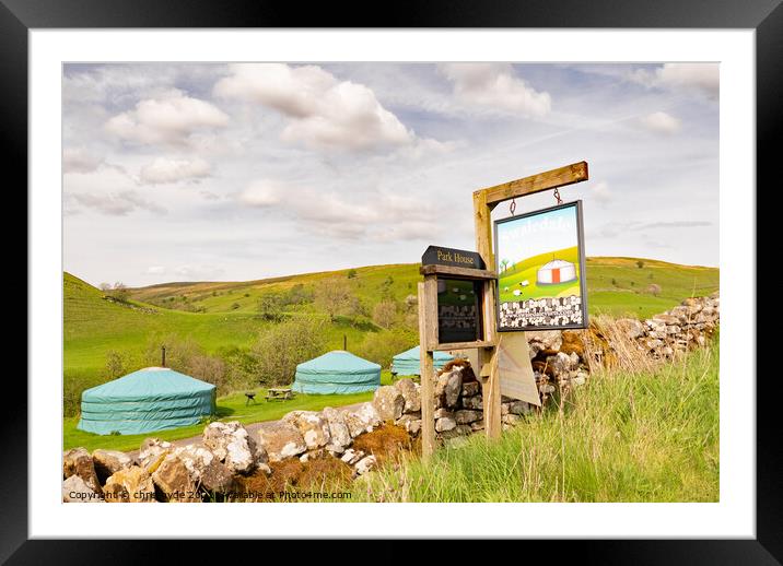Yurts on Yorkshire Campsite Framed Mounted Print by chris hyde