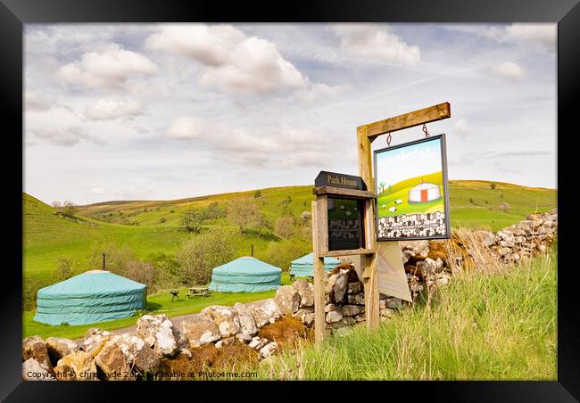 Yurts on Yorkshire Campsite Framed Print by chris hyde