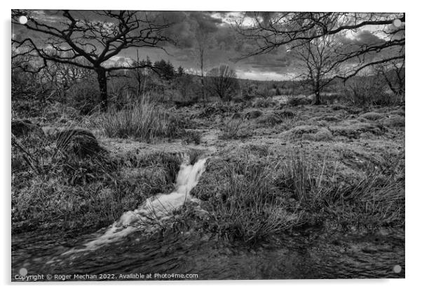 Torrential Rainfall in Dartmoor Acrylic by Roger Mechan