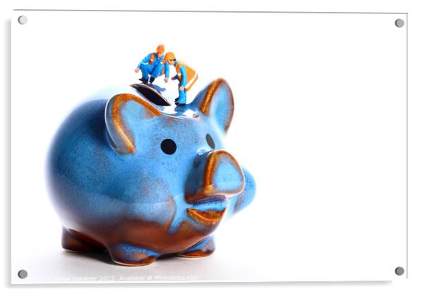 Piggy Bank Acrylic by Drew Gardner