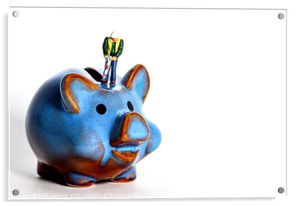 Piggy Bank Acrylic by Drew Gardner