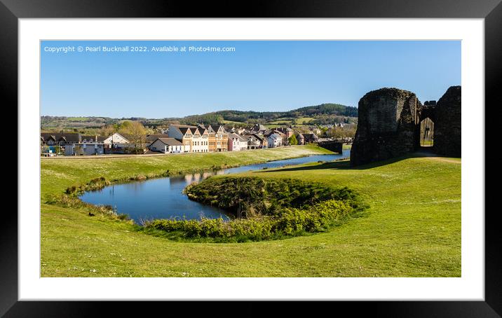 Caerphilly Castle Wales Framed Mounted Print by Pearl Bucknall