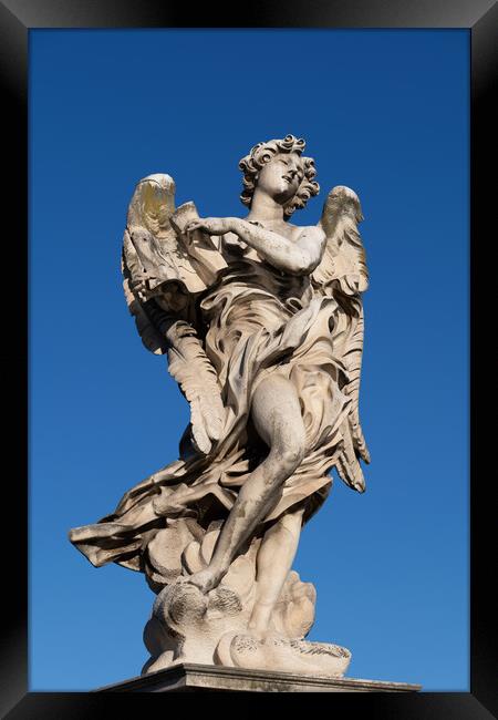 Angel With The Superscription Statue Framed Print by Artur Bogacki
