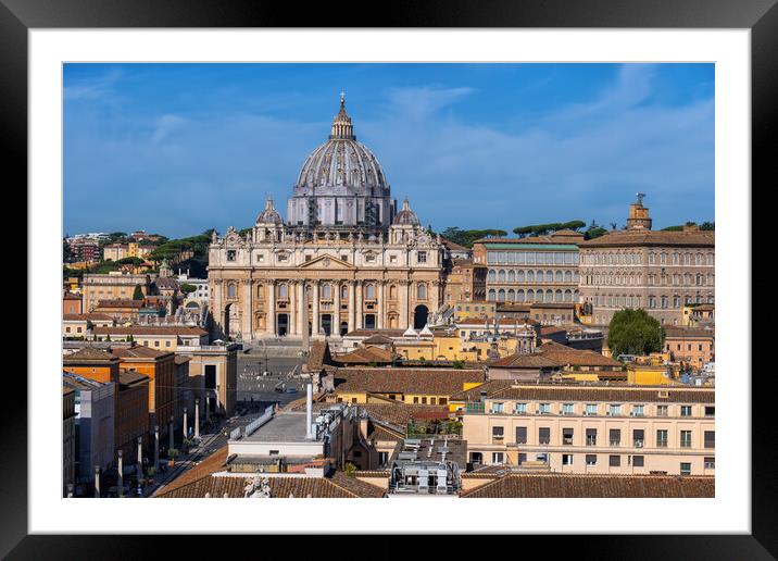 Vatican City And Rome Cityscape Framed Mounted Print by Artur Bogacki