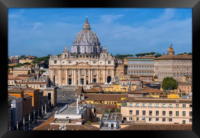 Vatican City And Rome Cityscape Framed Print by Artur Bogacki