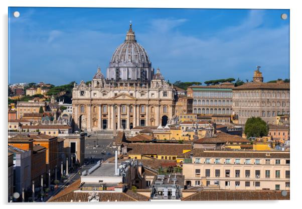 Vatican City And Rome Cityscape Acrylic by Artur Bogacki