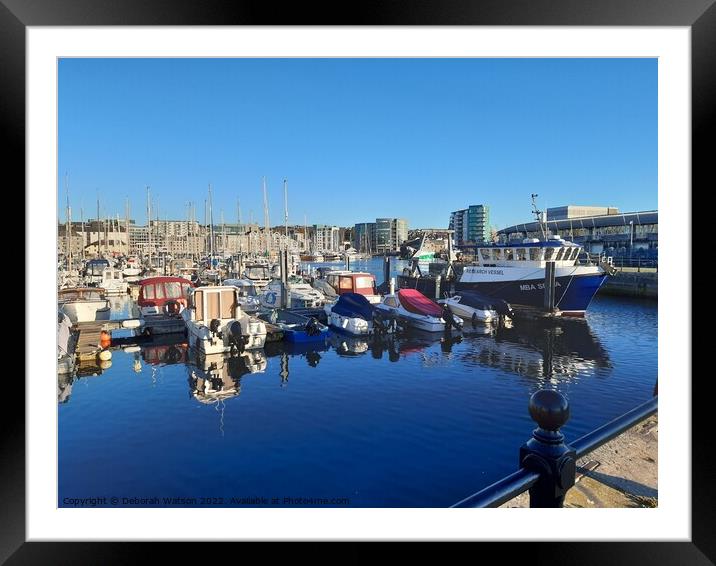 Sutton Harbour Marina, Plymouth Framed Mounted Print by Deborah Watson