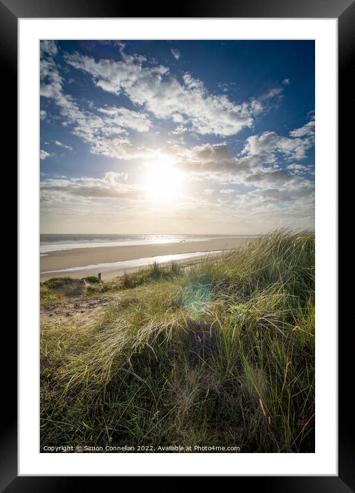 Sunset on Kenfig Nature Reserve Framed Mounted Print by Simon Connellan