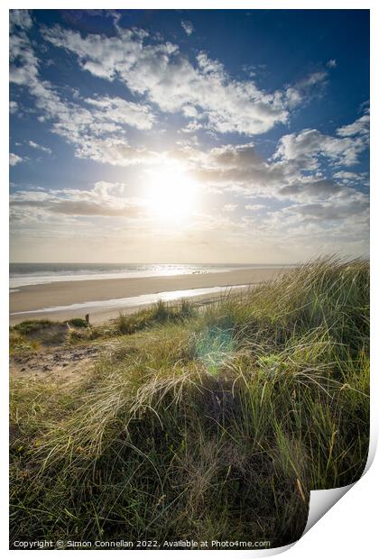 Sunset on Kenfig Nature Reserve Print by Simon Connellan