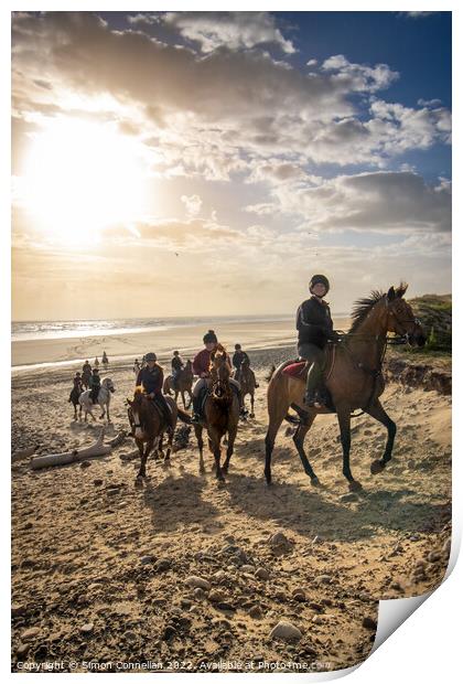 Beach Horse Riders  Print by Simon Connellan