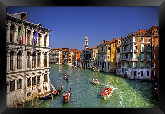 Light Traffic on the Grand Canal Framed Print by Tom Gomez