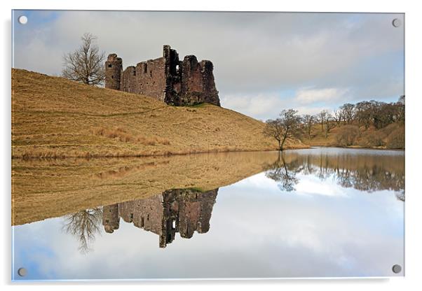 Morton Castle reflections Acrylic by Grant Glendinning