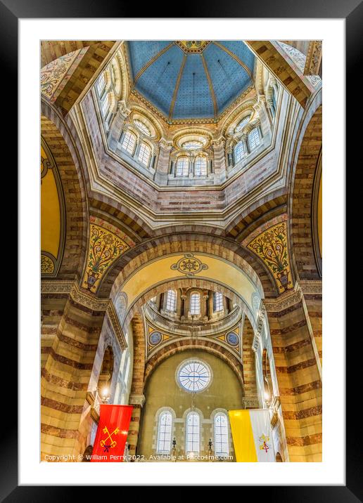 Cathedral Saint Mary Mejor Basilica Dome Marseille France Framed Mounted Print by William Perry