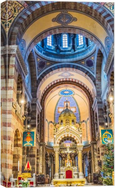 Cathedral Saint Mary Mejor Basilica Altar Dome Marseille France Canvas Print by William Perry