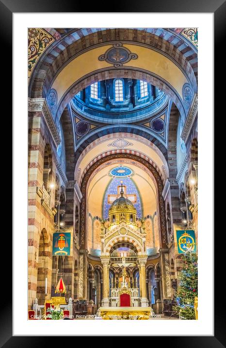 Cathedral Saint Mary Mejor Basilica Altar Dome Marseille France Framed Mounted Print by William Perry