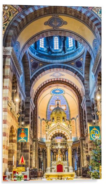 Cathedral Saint Mary Mejor Basilica Altar Dome Marseille France Acrylic by William Perry