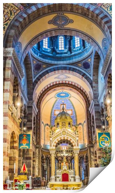 Cathedral Saint Mary Mejor Basilica Altar Dome Marseille France Print by William Perry