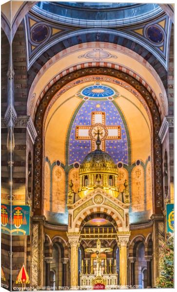 Cathedral Saint Mary Mejor Basilica Altar Marseille France Canvas Print by William Perry