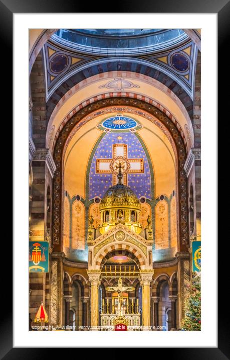 Cathedral Saint Mary Mejor Basilica Altar Marseille France Framed Mounted Print by William Perry