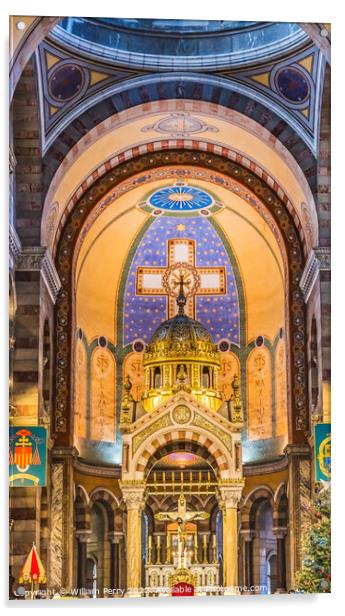 Cathedral Saint Mary Mejor Basilica Altar Marseille France Acrylic by William Perry