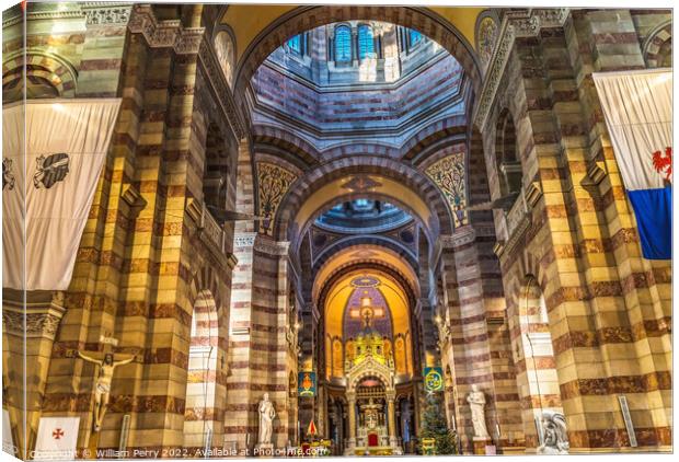 Cathedral Saint Mary Mejor Basilica Dome Altar Marseille France Canvas Print by William Perry